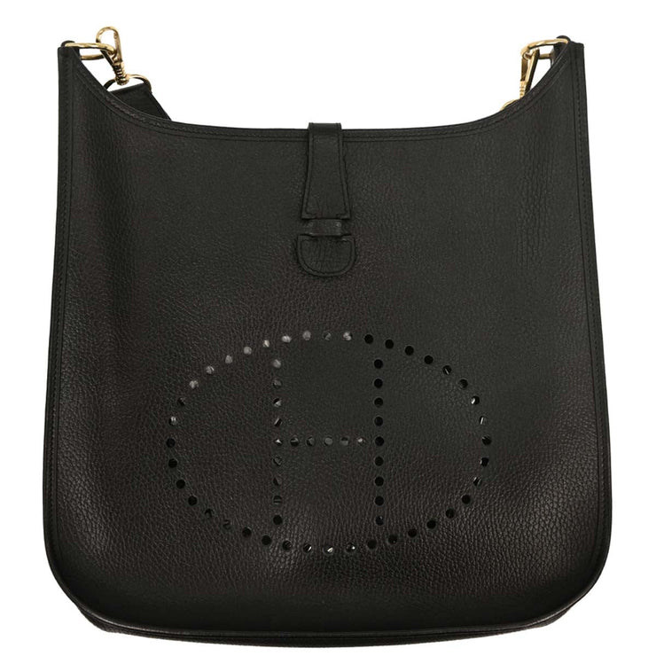 Hermes Black Ardennes Evelyne 1 GM Shoulder Bag R Square:A 154152