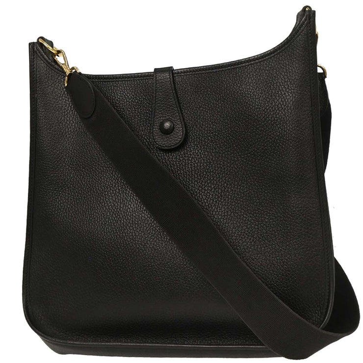 Hermes Black Ardennes Evelyne 1 GM Shoulder Bag R Square:A 154152