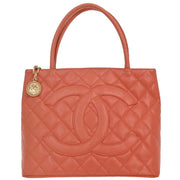 Chanel Pink Calfskin Medallion Tote Handbag 154155