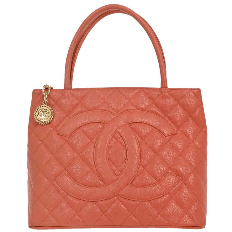 Chanel Pink Calfskin Medallion Tote Handbag 154155