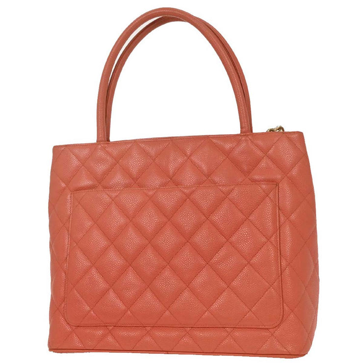 Chanel Pink Calfskin Medallion Tote Handbag 154155