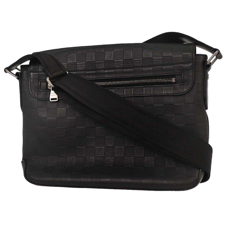 Louis Vuitton Black Damier Infini District MM Shoulder Bag N41284 SP4154 154156