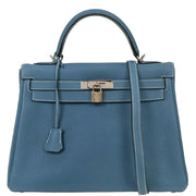 Hermes Blue Jean Togo Kelly 32 Retourne 2way Handbag Square:J 135.S 154161