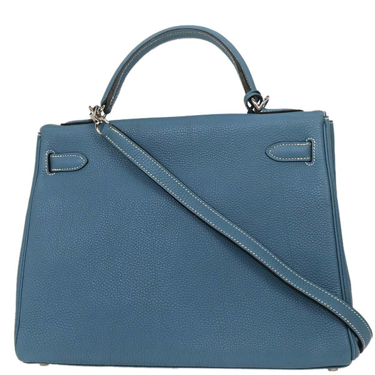Hermes Blue Jean Togo Kelly 32 Retourne 2way Handbag Square:J 135.S 154161
