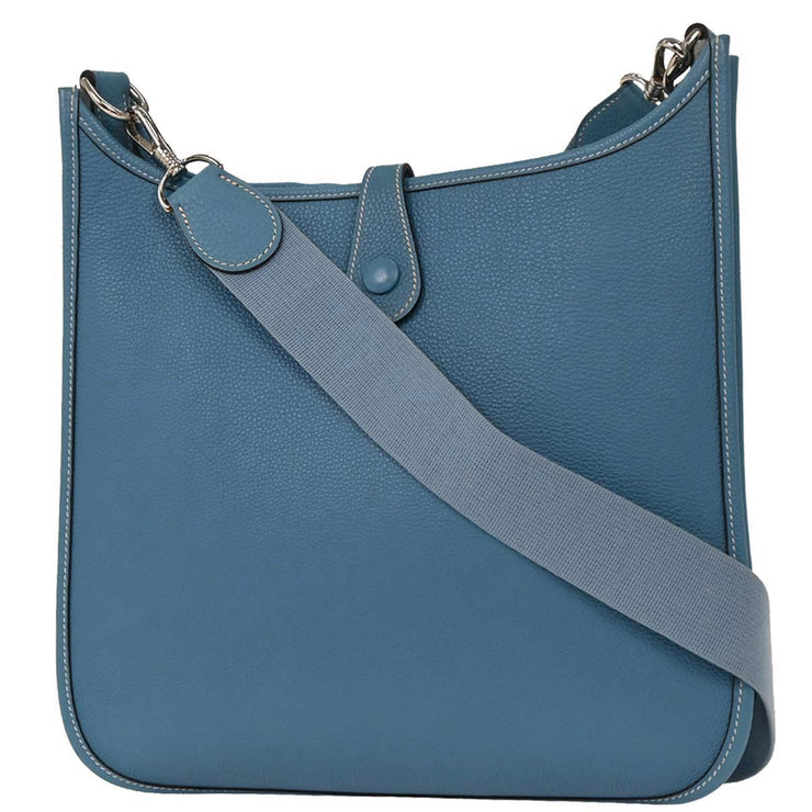 Hermes Blue Jean Togo Evelyne 1 PM Shoulder Bag RB Square:G 154165