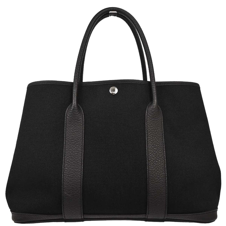 Hermes Black Toile H Negonda Garden Party 36 PM Tote Bag XGS006HI 154166