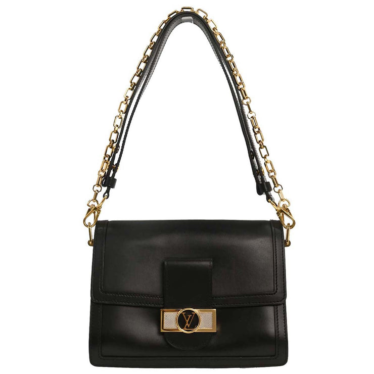 Louis Vuitton Black Leather Dauphine Shoulder Bag M55821 FL4179 154168