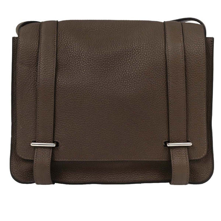 Hermes Taupe Taurillon Clemence Steve Caporal 27 Shoulder Bag TGS001HI 154170