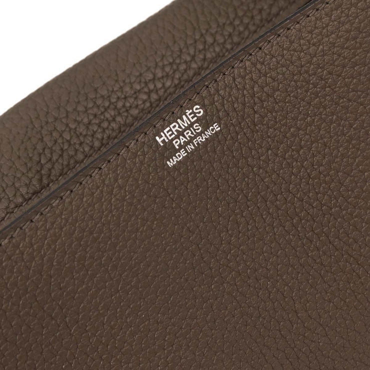 Hermes Taupe Taurillon Clemence Steve Caporal 27 Shoulder Bag TGS001HI 154170