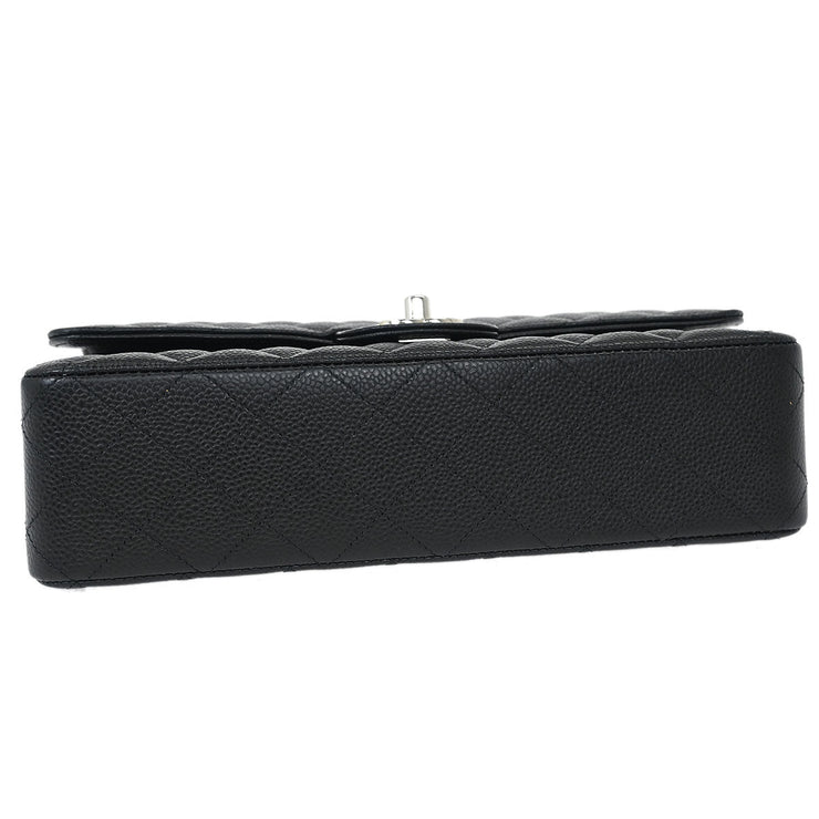 Chanel Black Calfskin Medium Classic Double Flap Shoulder Bag 154172