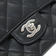 Chanel Black Calfskin Medium Classic Double Flap Shoulder Bag 154172