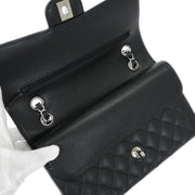 Chanel Black Calfskin Medium Classic Double Flap Shoulder Bag 154172