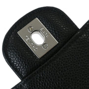 Chanel Black Calfskin Medium Classic Double Flap Shoulder Bag 154172