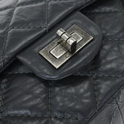 Chanel Gray Calfskin 2.55 Double Flap Shoulder Bag 154174