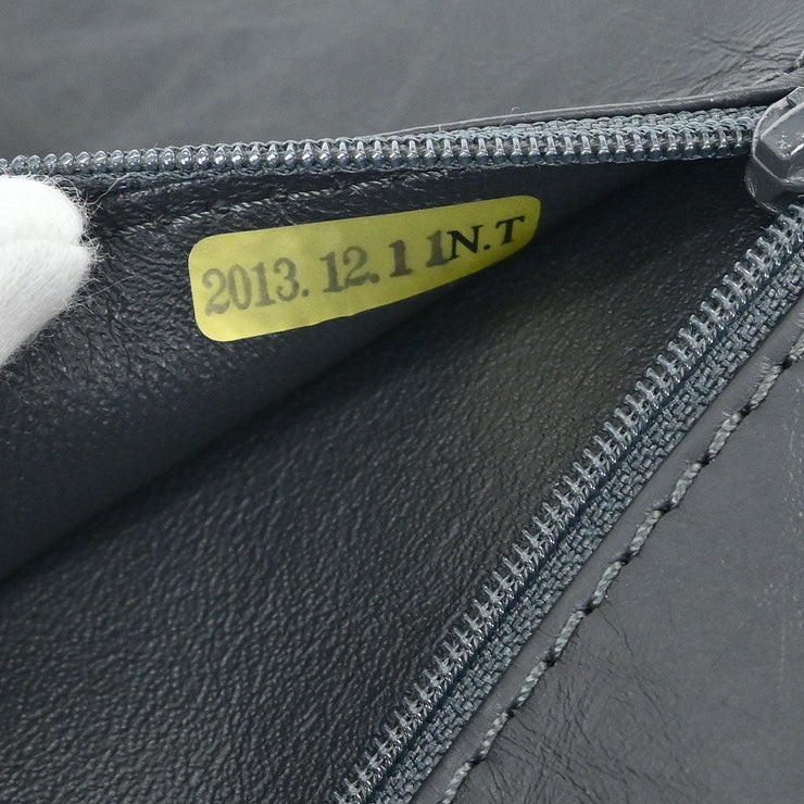 Chanel Gray Calfskin 2.55 Double Flap Shoulder Bag 154174