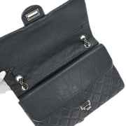 Chanel Gray Calfskin 2.55 Double Flap Shoulder Bag 154174