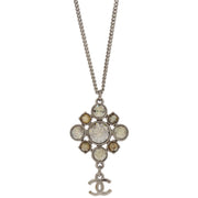 Chanel Necklace Pendant Rhinestone Silver 10V 154175