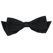 Chanel Bow Turnlock Hair Barrette Hair Clip Accessories Black Satin 154176