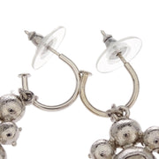 Chanel Rhombus Dangle Piercing Earrings Silver Rhinestone C13V 154177