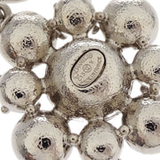 Chanel Rhombus Dangle Piercing Earrings Silver Rhinestone C13V 154177