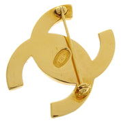Chanel CC Turnlock Rhinestone Charm Brooch Pin Gold 97P 154221