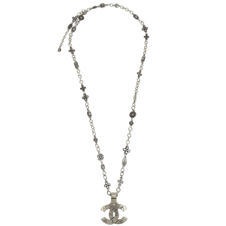 Chanel CC Chain Necklace Pendant Silver 99A 154234