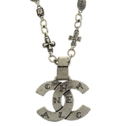 Chanel CC Chain Necklace Pendant Silver 99A 154234