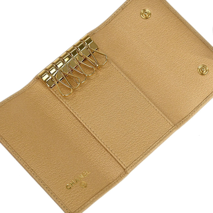 Chanel Beige Calfskin Six Hook Key Case Small Good 154242