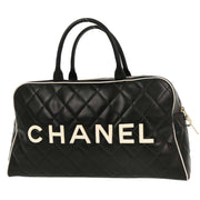 Chanel Black Calfskin Bowling Bag 50 154249