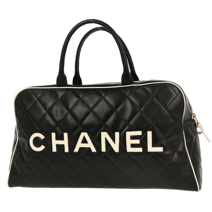 Chanel Black Calfskin Bowling Bag 50 154249