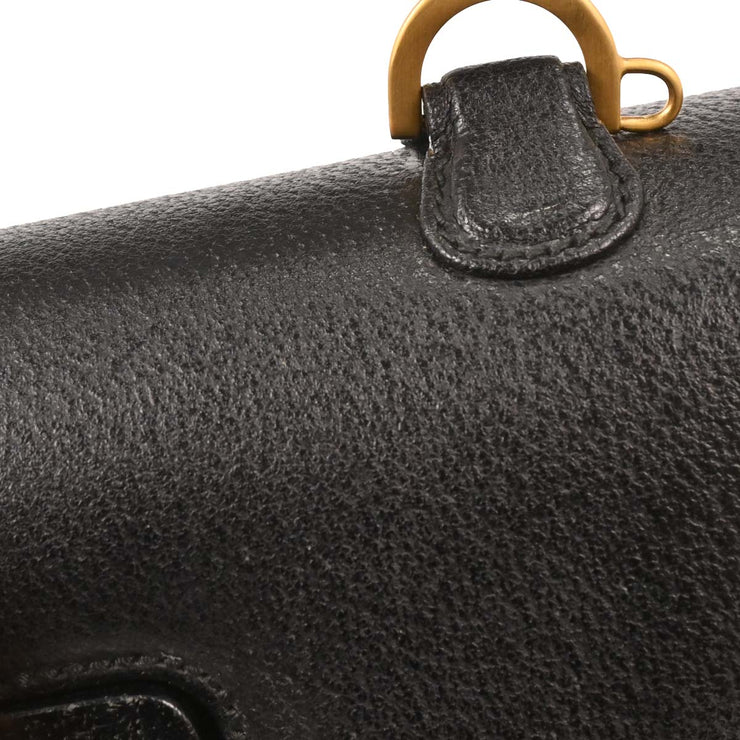 Gucci Black Pigskin Bamboo 2way Handbag 000.926.0633  154251