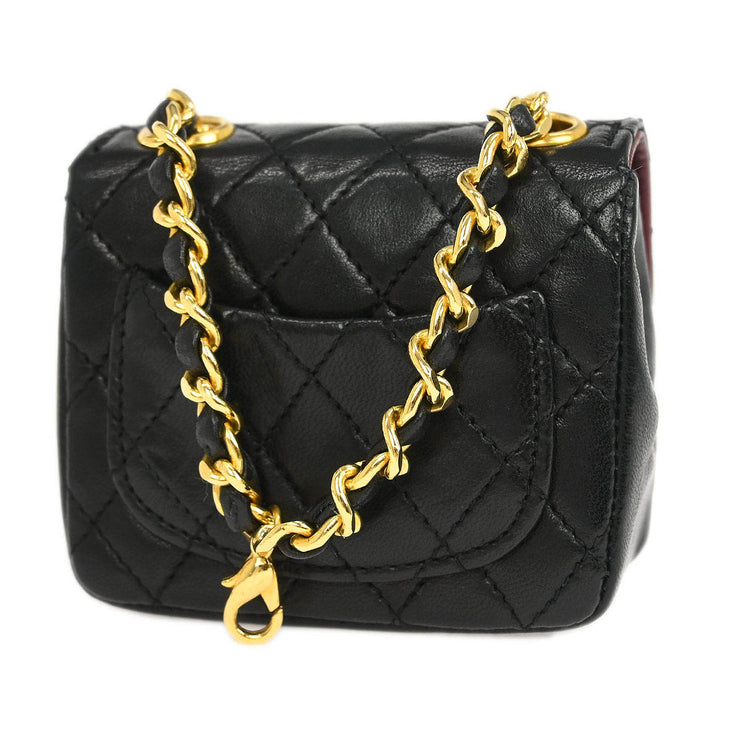 Chanel Black Lambskin Classic Flap Micro Bum Belt Bag 154252