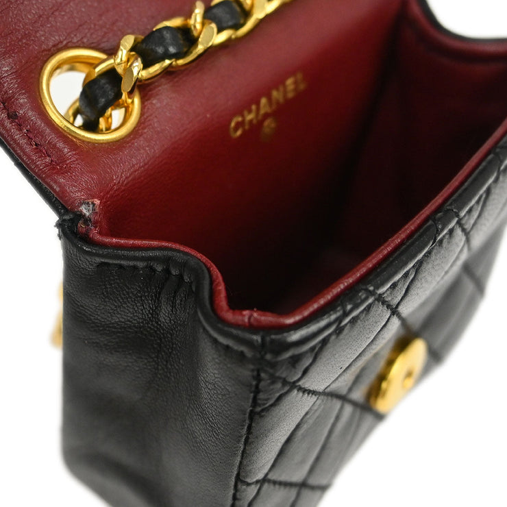 Chanel Black Lambskin Classic Flap Micro Bum Belt Bag 154252