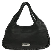 Chanel Black Calfskin Around Chain Hobo Handbag 154254