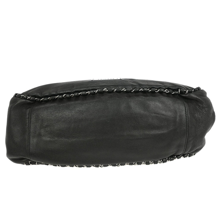 Chanel Black Calfskin Around Chain Hobo Handbag 154254