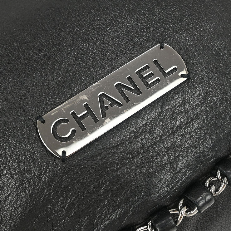 Chanel Black Calfskin Around Chain Hobo Handbag 154254