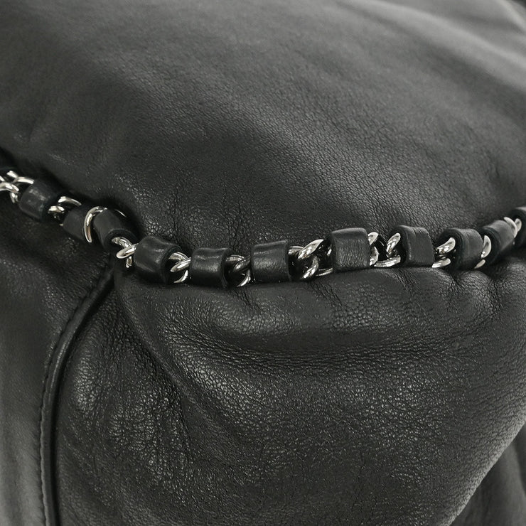 Chanel Black Calfskin Around Chain Hobo Handbag 154254