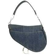Christian Dior Blue Denim Patchwork Saddle Handbag 01RU1014 154262