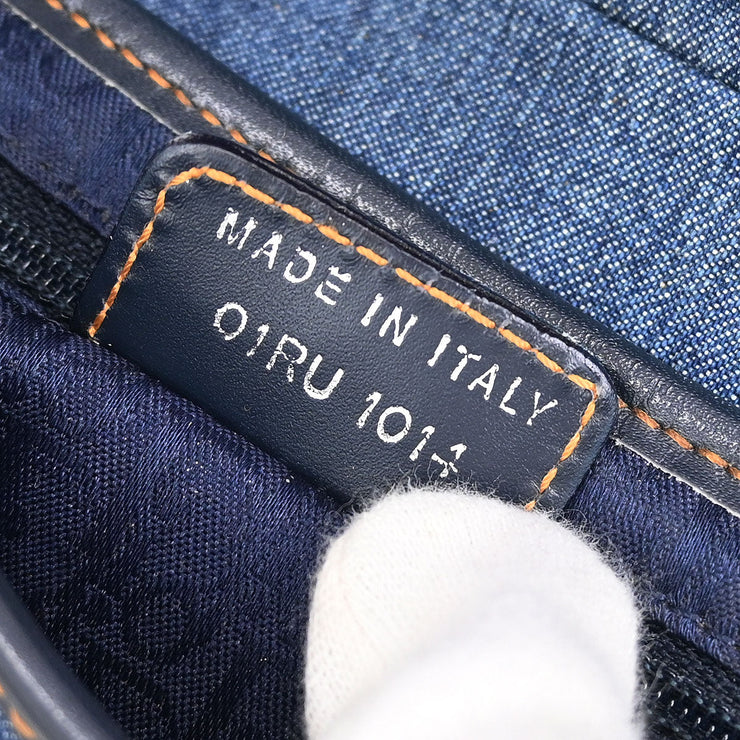 Christian Dior Blue Denim Patchwork Saddle Handbag 01RU1014 154262