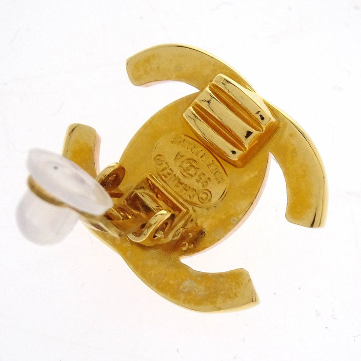 Chanel CC Turnlock Earrings Clip-On Gold Small 95A 154264