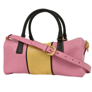 Prada Pink Yellow Perforated Handbag BL0655 31 22 154269