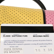 Prada Pink Yellow Perforated Handbag BL0655 31 22 154269