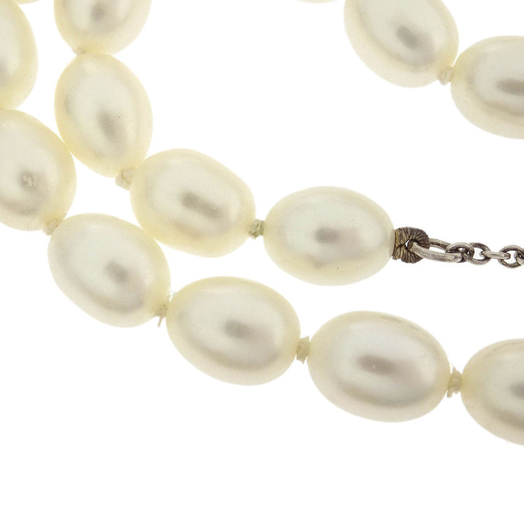 Tiffany & Co. Open Heart Chain Necklace SV925 Silver Freshwater Pearl 154278