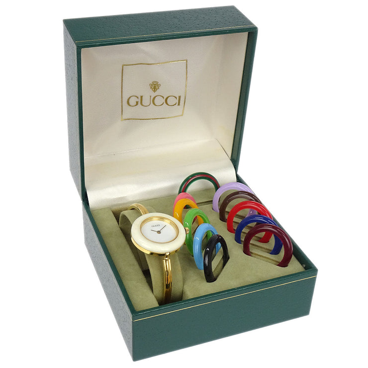 Gucci 11/12.2 Change Bezel Chameleon Quartz Watch SS 154307