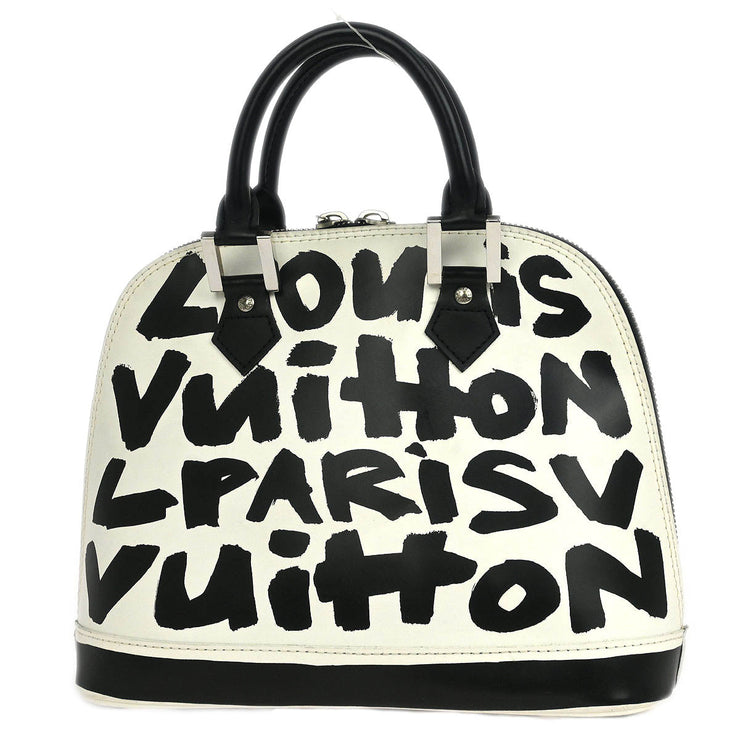 Louis Vuitton Black Graffiti Alma MM Handbag M92179 BA0041 154316