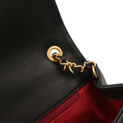 Chanel Black Lambskin Circular Handle 2way Handbag 154321