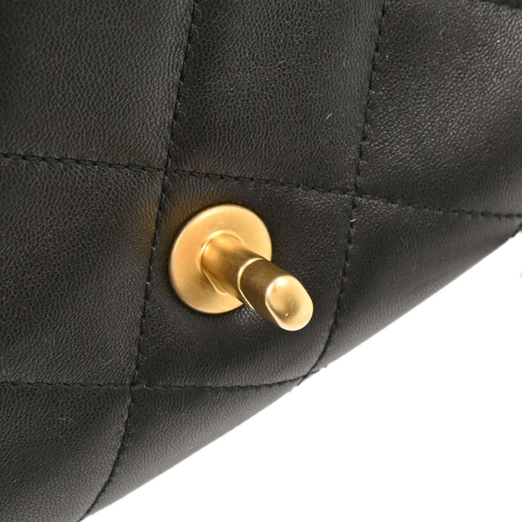 Chanel Black Lambskin Circular Handle 2way Handbag 154321