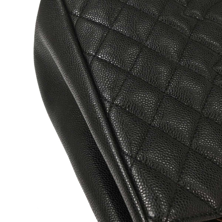 Chanel Black Calfskin Grand Shopping Tote GST Chain Handbag 154323