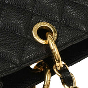 Chanel Black Calfskin Grand Shopping Tote GST Chain Handbag 154323
