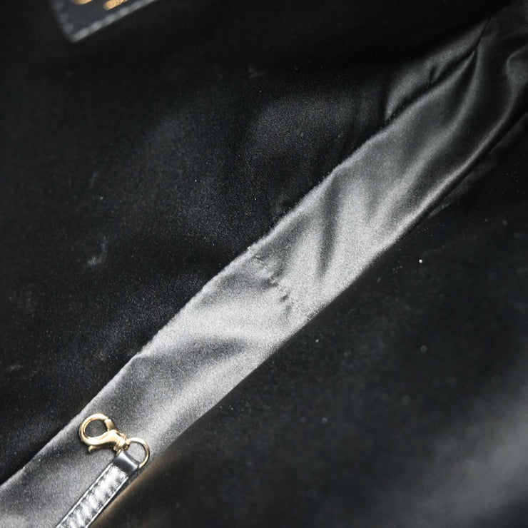 Chanel Black Calfskin Grand Shopping Tote GST Chain Handbag 154323